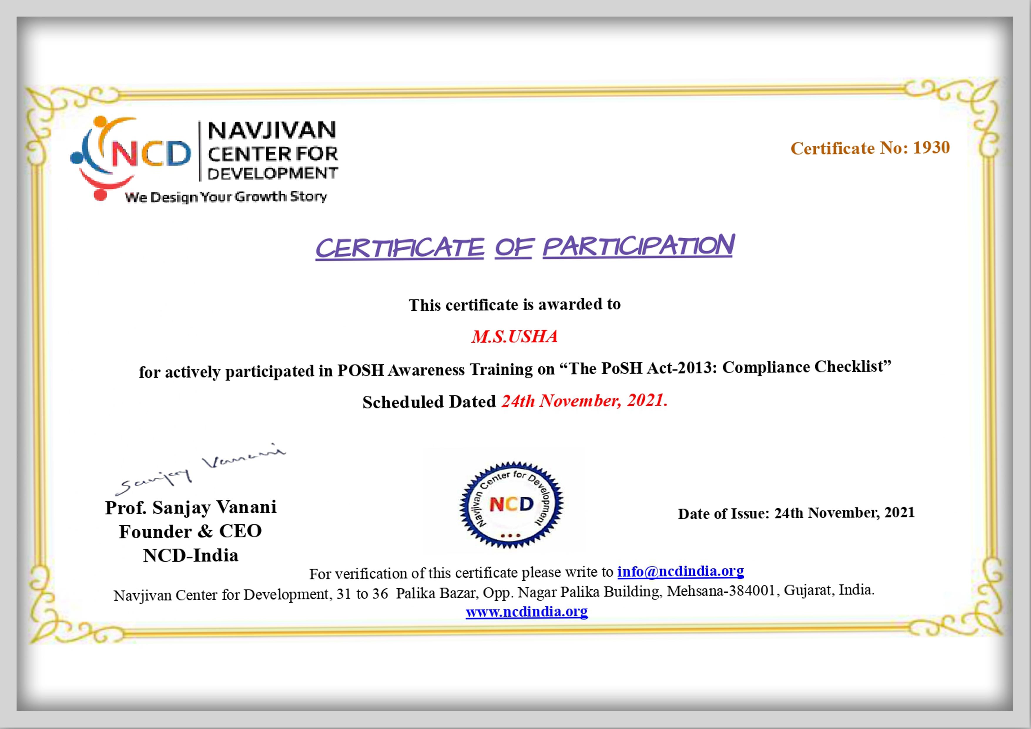 certificate