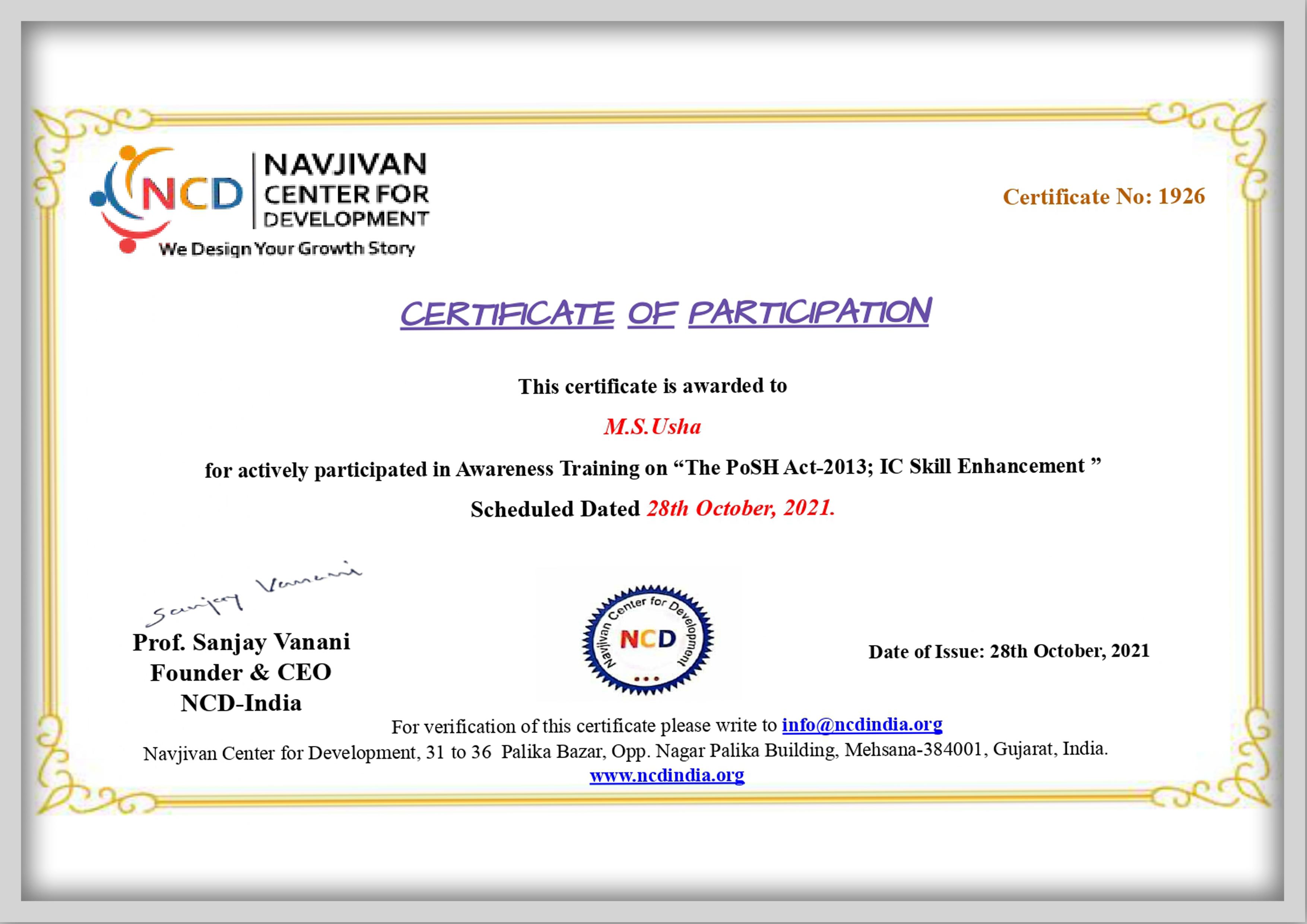 certificate